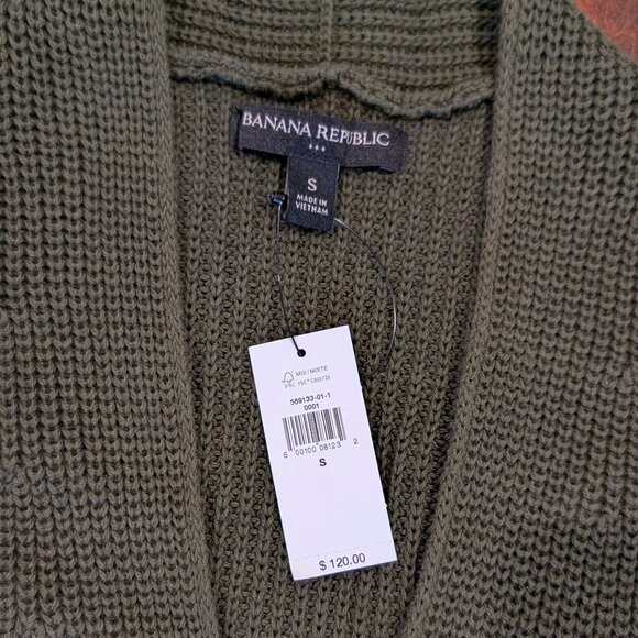 Banana Republic Factory Sweaters - Banana Republic Open-Front Cotton Cardigan - Size Small - Olive Green NWT